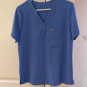 FIGS Caterina Ceil Blue Scrub Top